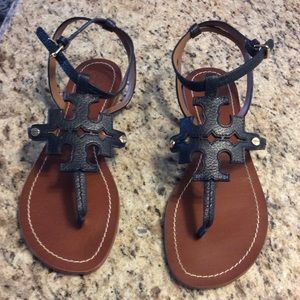 Tory Burch Navy Chandler 9 1/2 sandal like new